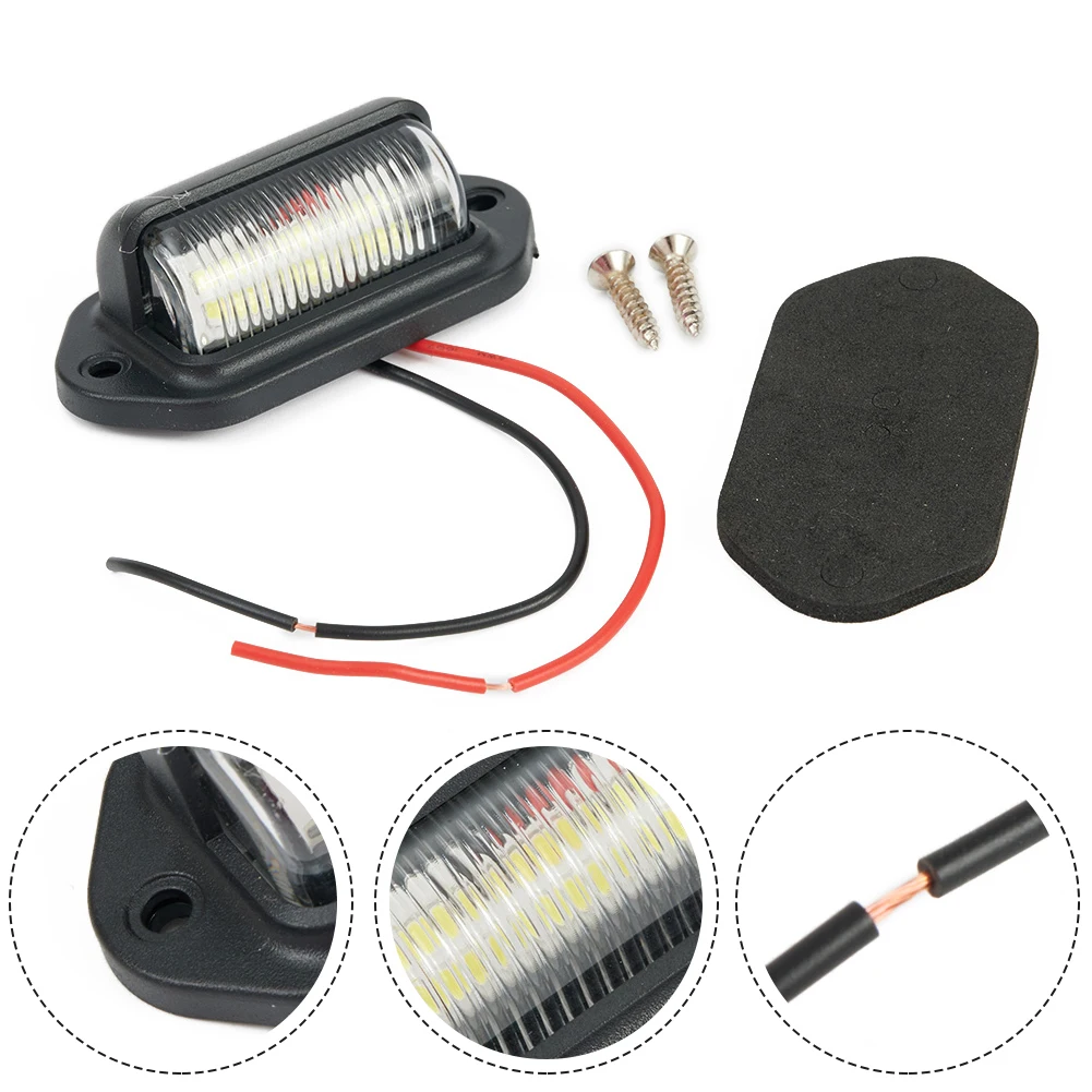 Luce targa per camion Lampada per auto per barche Rimorchio in plastica super luminoso Impermeabile bianco 12V Accessori portatili