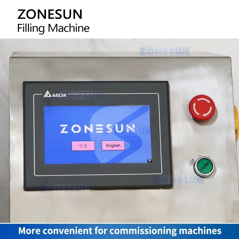 ماكينة تعبئة أوتوماتيكية ZONESUN ، مضخة دوارة ، حشو معجون سميك ، صلصة زبدة الفول السوداني والفلفل الحار ، معدات التعبئة ،