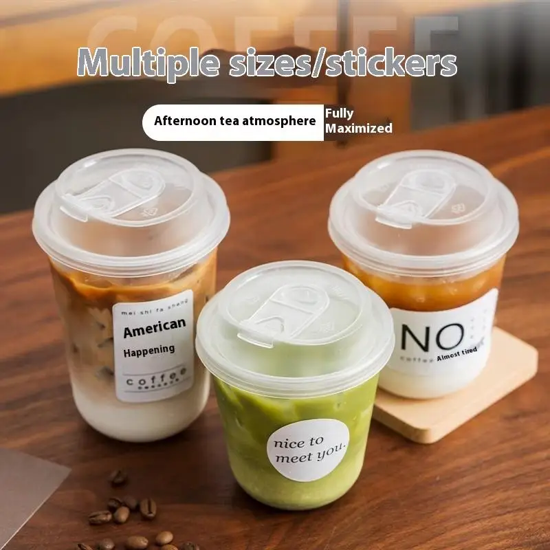 

Transparent Coffee Cups with Lids, U-shaped Disposable Cups for Hot Drink, Milk Tea, Takeaway Beverage Cups, 10Pcs