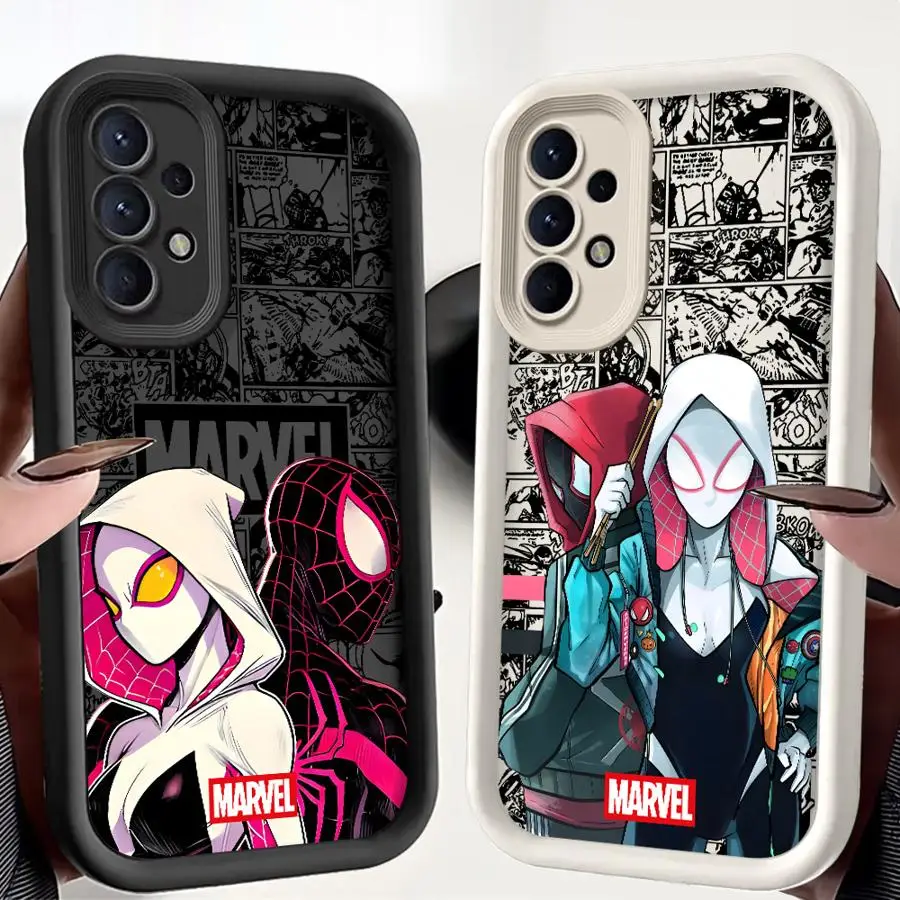 

Phone Case for Samsung Galaxy A55 A51 A54 A35 A73 A15 A52 A25 A53 A06 A72 A71 Soft Cover Marvel Spiderman Gwen