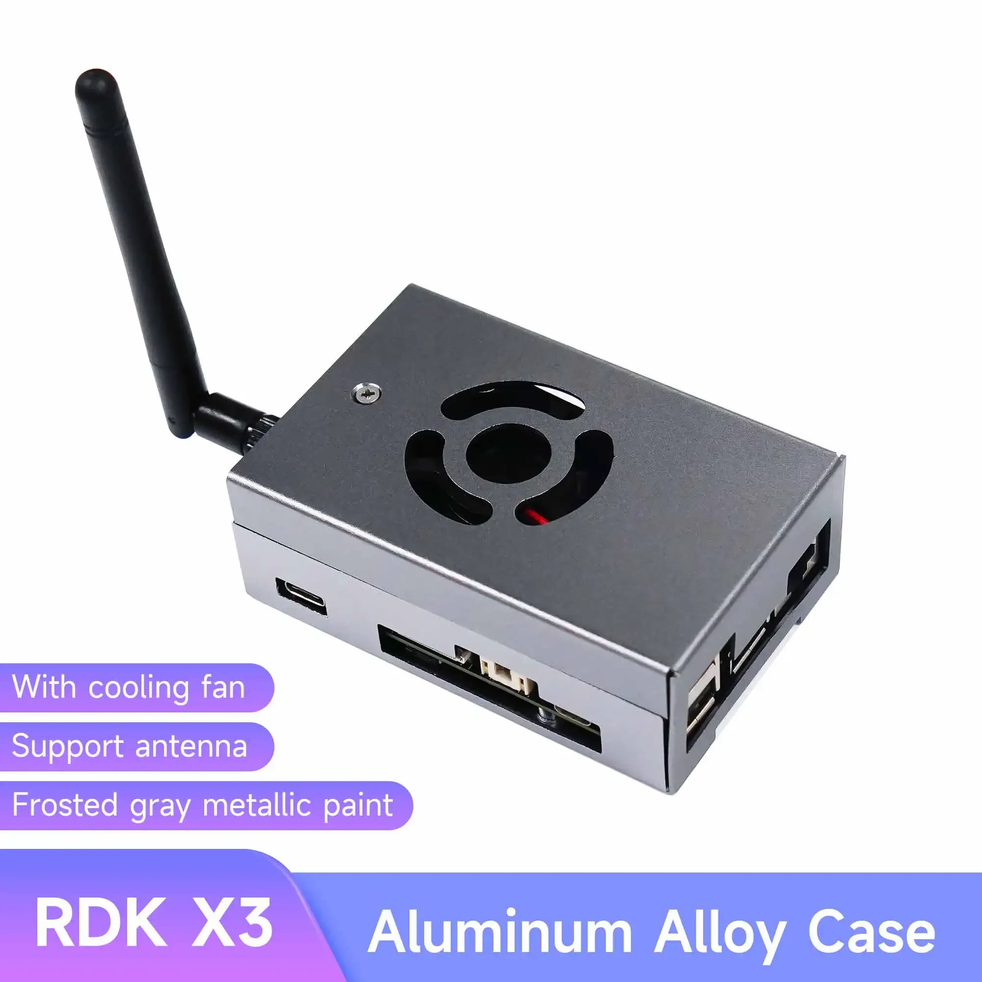 

Yahboom RDK X3 Robot Development Board Case Aluminum Alloy Protective with PWM Cooling Fan Support Installing Antenna and Camera