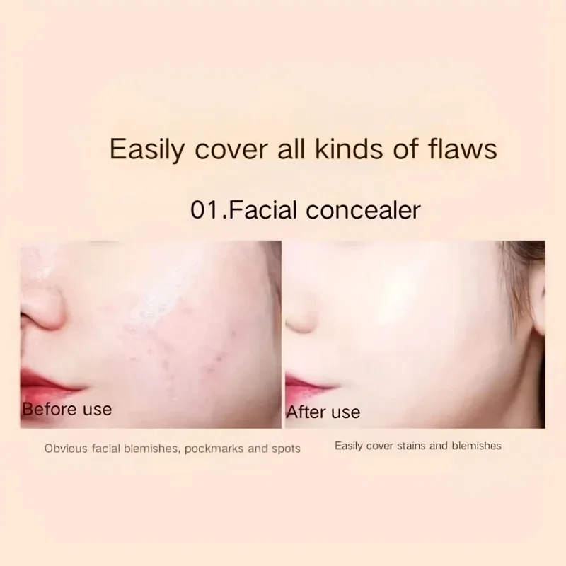 Corretivo impermeável cobertura completa, Fundação Natural Finish, pele tons maquiagem, tatuagens, cicatrizes, marcas de acne, círculos escuros, todos os tons da pele