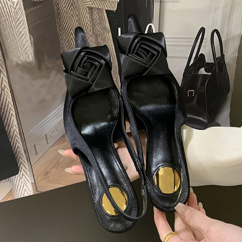 liyke fashion design satin square flower pointed toe slingback sandals women pumps high heels party prom shoes stilettos mujer liyke fashion design satin square flower pointed toe slingback sandals women pumps high heels party prom shoes stilettos mujer