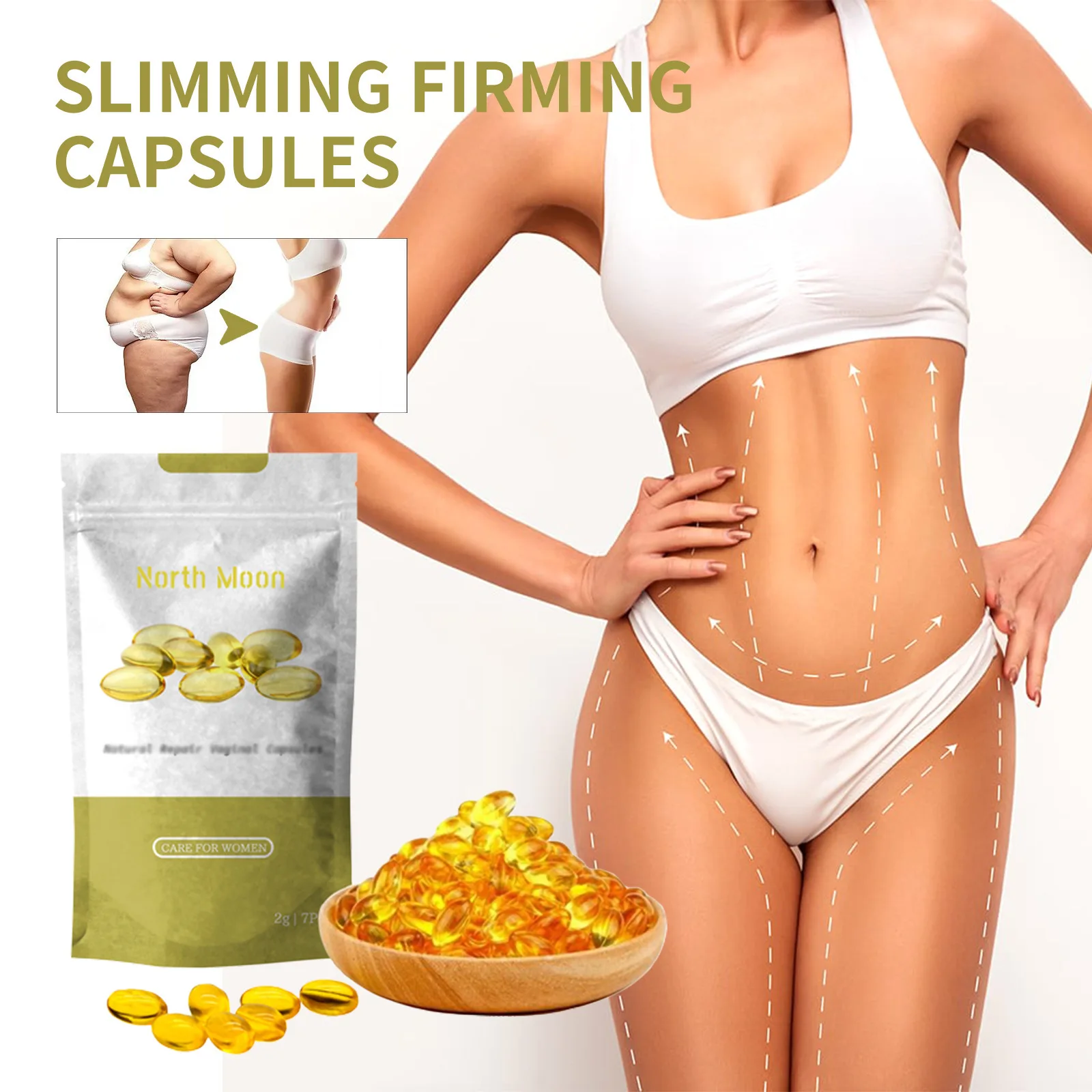 7Pcs New Detox Slimming Capsules Tissue Burning Products Young Cosmetics Serum Detox Slimming and Tightening Capsule