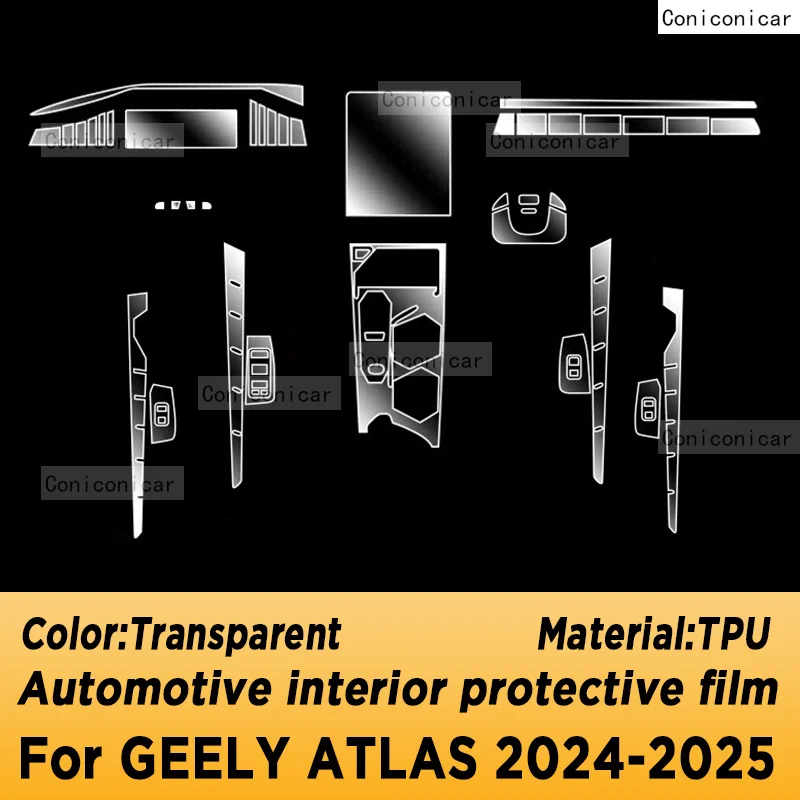 For GEELY Atlas 2024 2025 Panel Dashboard Navigation Automotive Interior Protective Film TPU Anti-Scratch Accessories