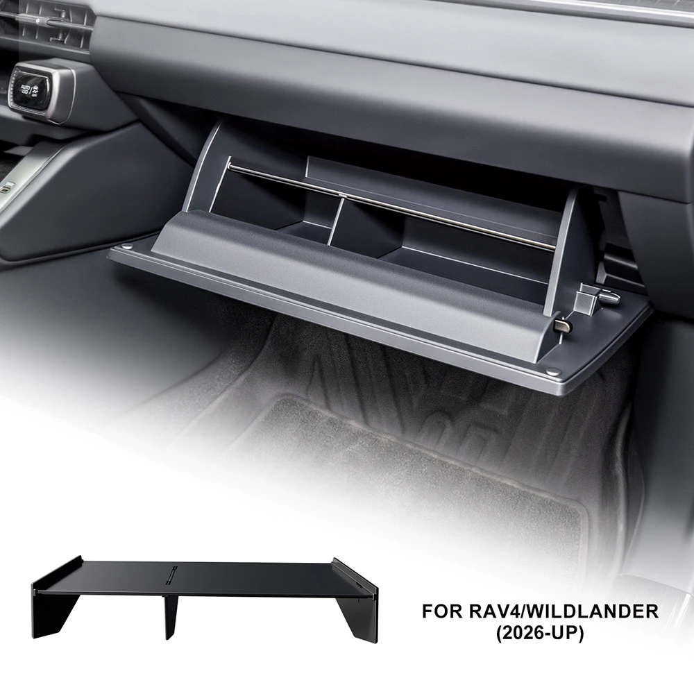 Für Toyota RAV4 2026-2028 LHD Beifahrerseite Aufbewahrungsteiler ABS Schwarz Organizer Trennwand Ablage 4-teilig Auto-Innenausstattung