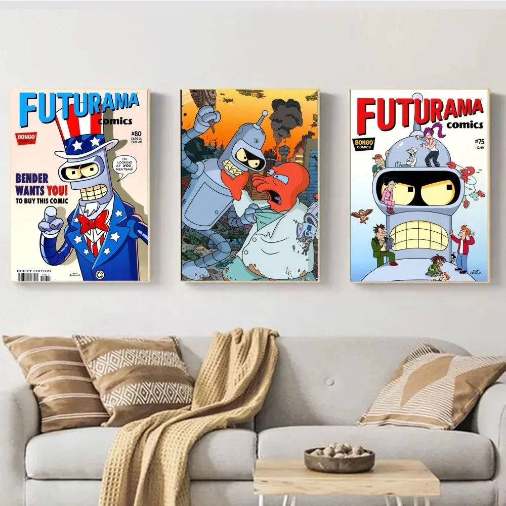 F-Futurama Poster Wall Art Print Poster Decorative Mural Modern Home Decor Birthday Gift Unframed Canvas Garage Room