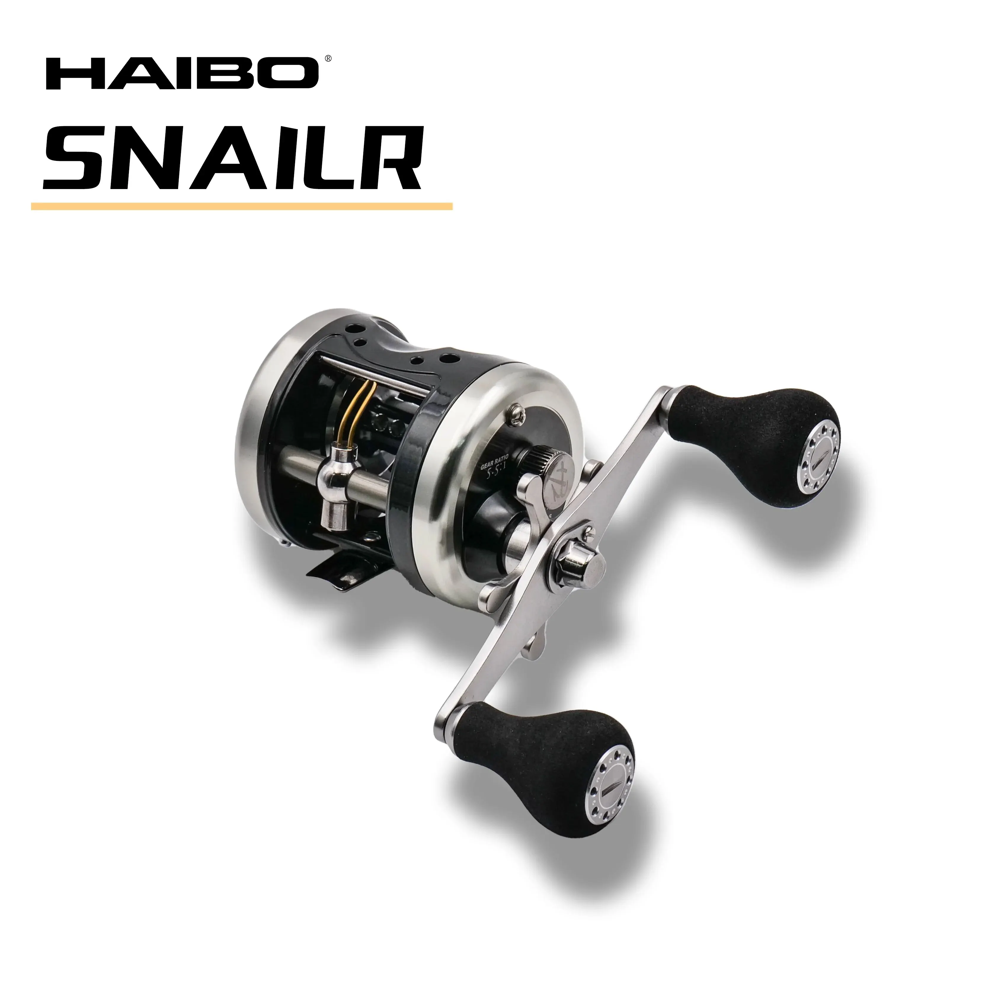 HAIBO-tambor de fundición SNAILR 300/301, carrete de Baitcasting, todo el cuerpo de Metal, 4 + 1 rodamientos de bolas, carrete de tambor de pesca de agua salada