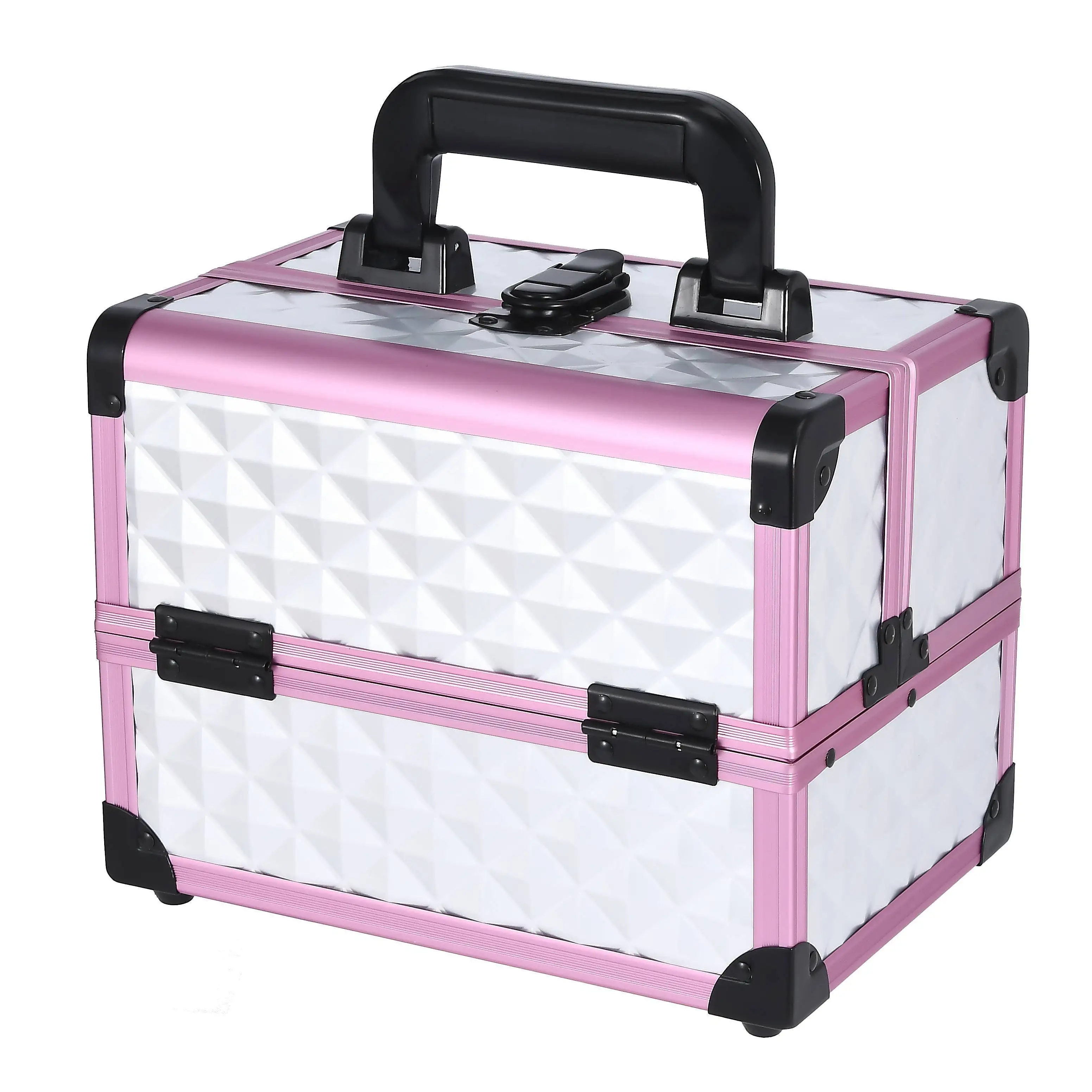 2023 Professional Makeup Box Aluminum Alloy Make Up Organizer Women Cosmetic Case with Mirror Travel Large Capacity Suitcase Bag