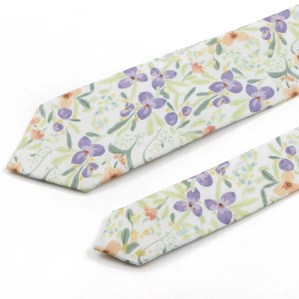 جديد الرجال 6.5 سنتيمتر ربطة القطن أنيقة الوردي الأرجواني زهرة يترك ربطة العنق الجميلة حفل زفاف اليومية دعوى قميص اكسسوارات الهدايا #4