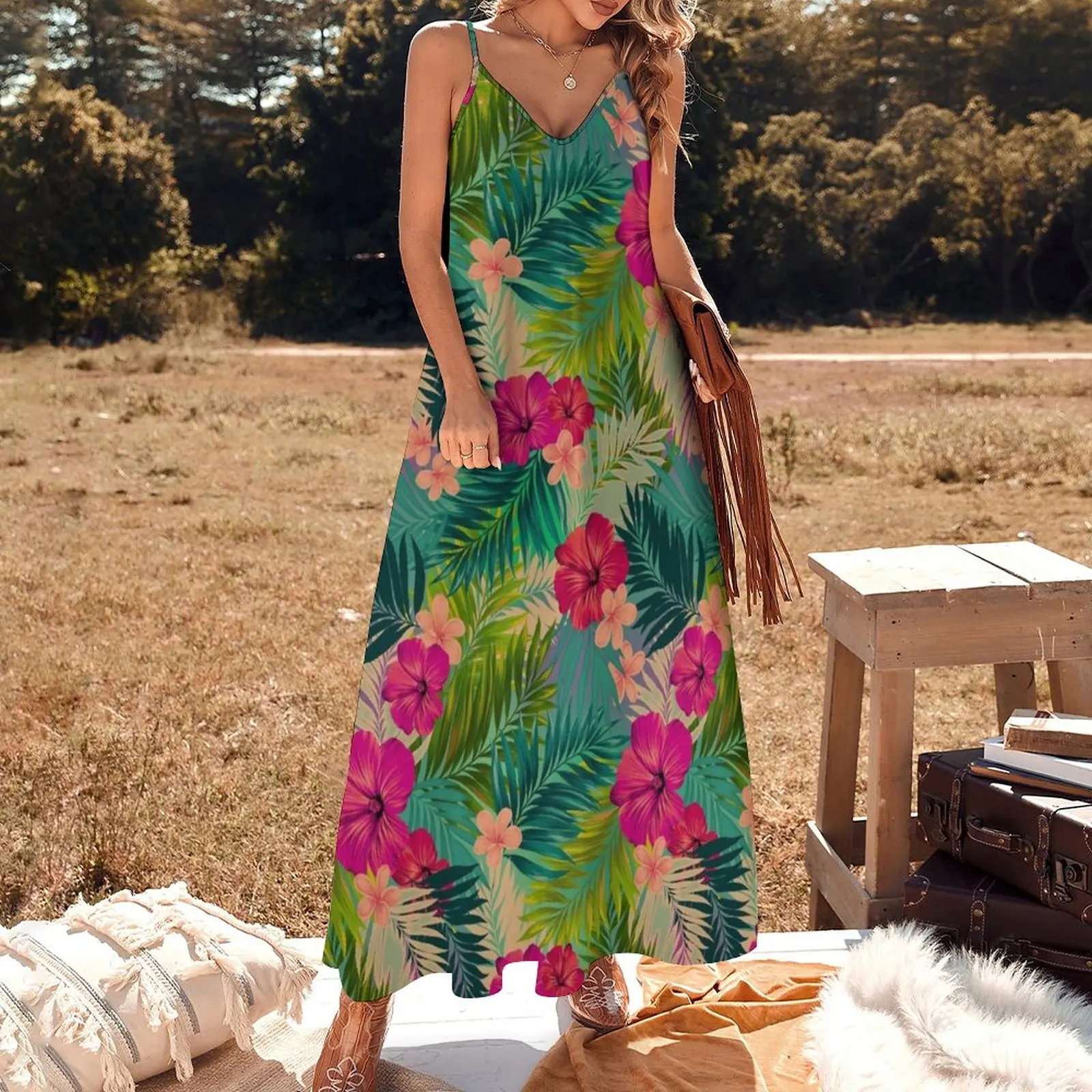 Sunset beach - hot summer tropical pattern Sleeveless Dress dress summer 2023 women elegant guest wedding dress prom dress