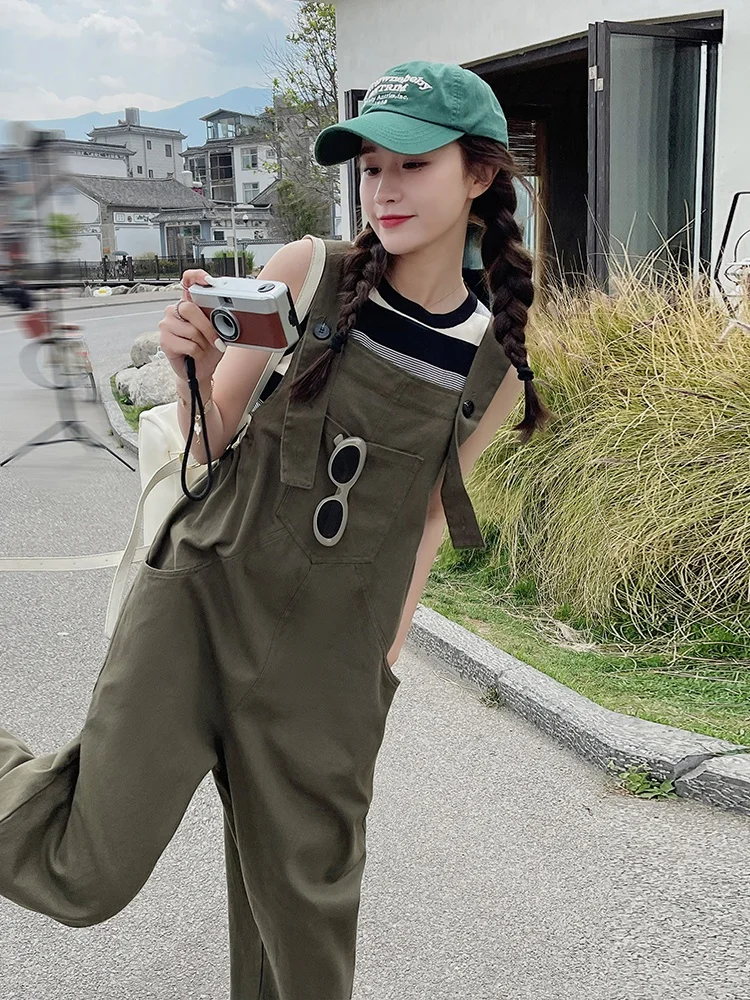 

Серия Cool Salt: Женские рабочие комбинезоны, маленький размер, лето 2025, новинка весна-осень, повседневные, омолаживающие, прямые брюки, стройнящие