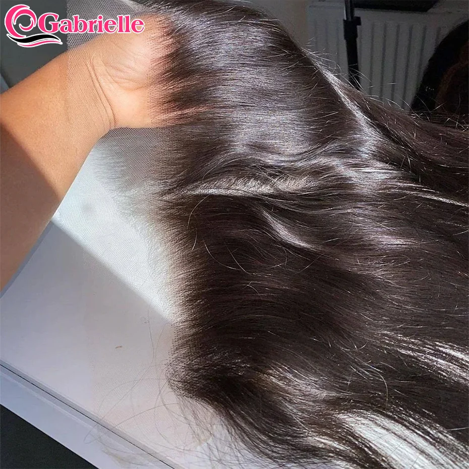 Gabrielle 13x4 HD Lace Frontal Straight Human Hair Invisible Transparent Lace Closures Only Brazilian Remy Hair Pre-Plucked