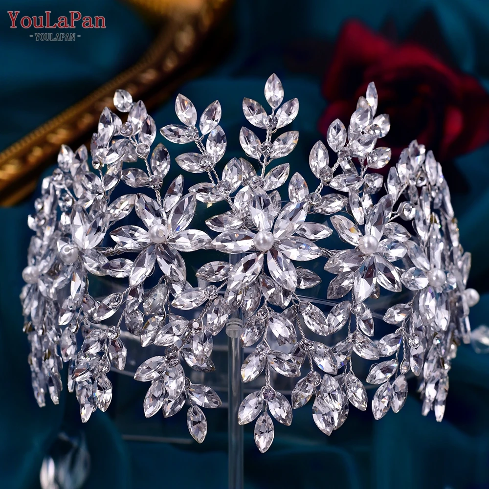 YouLaPan Luxury Rhinestone HeadBands for Bride's Wedding Hair Accessories Woman Party Jewelry Hairpiece Gemstone Headwear HP375