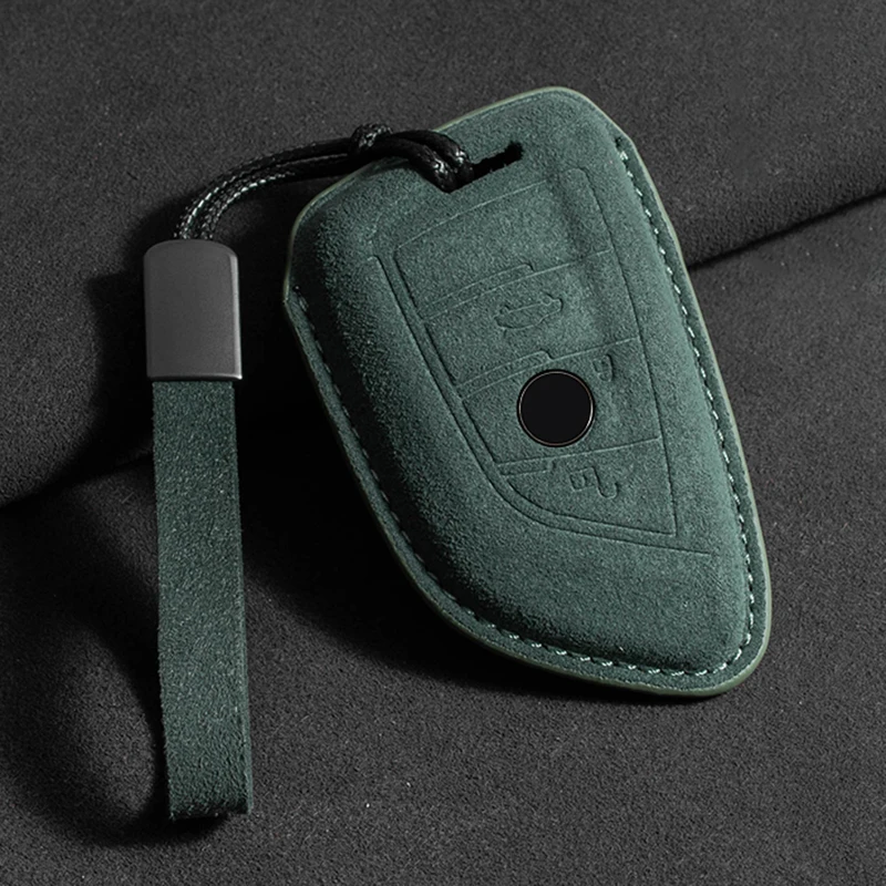 Suède Autosleutel Case Cover Fob Voor BMW X1 X3 X4 X5 F15 X6 F16 G30 7 Serie G11 F48 F39 520 525 f30 118i 218i 320i Sleutelhanger