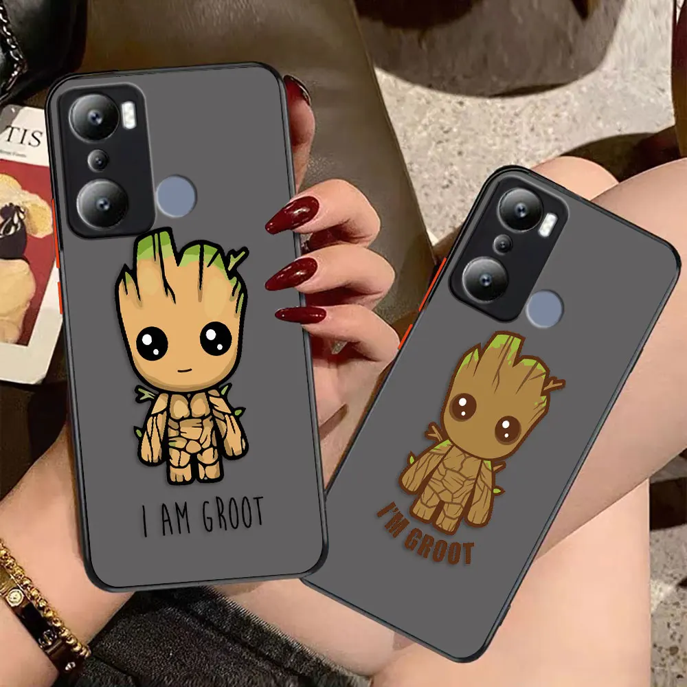 Matte Case for infinix HOT 20I 12 12I 11S 10 10I 10S PLAY 9 8 Pro POVA 3 CAMON 15 17P Case Funda Coque Shell Marvel Comics Groot