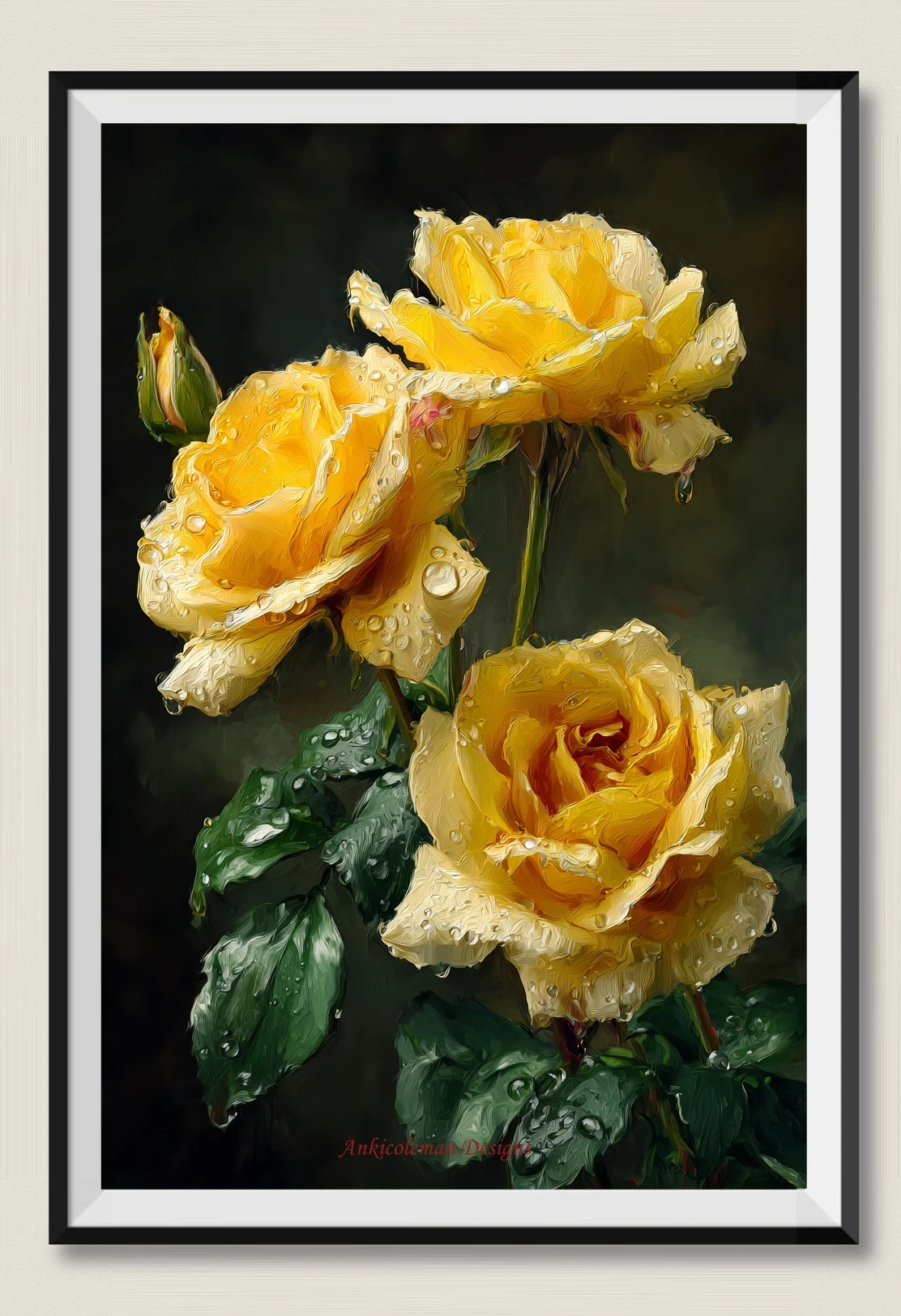 

Needlework for embroidery DIY DMC color High Quality - Counted Cross Stitch Kits 14 ct Oil painting -Dew Yellow Roses
