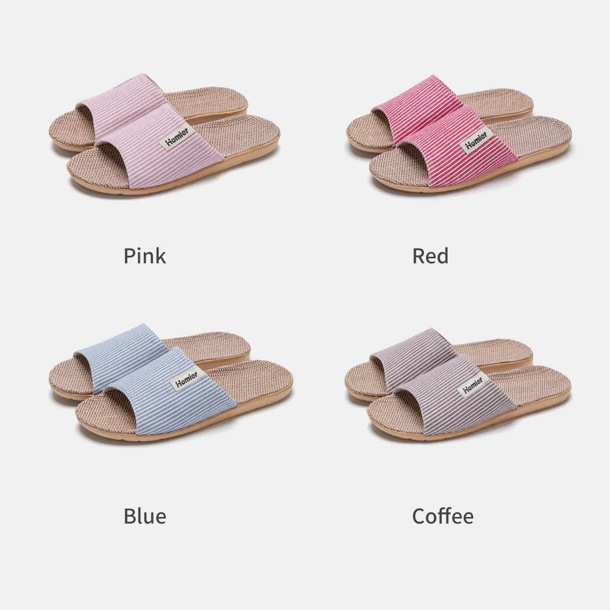 Stoff Unisex Hausschuhe Sommer Slip-On Hausschuhe rutschfeste atmungsaktive Hausschuhe – Detail 12