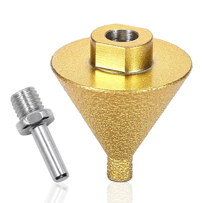 

A81M New Diamond Beveling Chamfer Bit 0-2 Inch (50Mm),Countersink Drill Bit For Tile, Granite,M10 Thread For 100Mm Angle Grinder