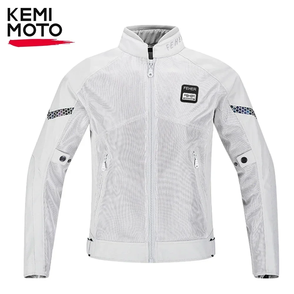 

Motorcycle Riding Jacket Summer Breathable Jacket Motorcyclist Outdoor Racing Comfortable Soft Mesh Removable Protective Gear