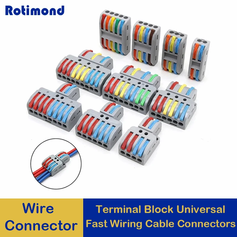 

5/10/50/100pcs Push-in Electrical Wire Connector Terminal Block Universal Fast Wiring Cable Connectors For Cable Connection