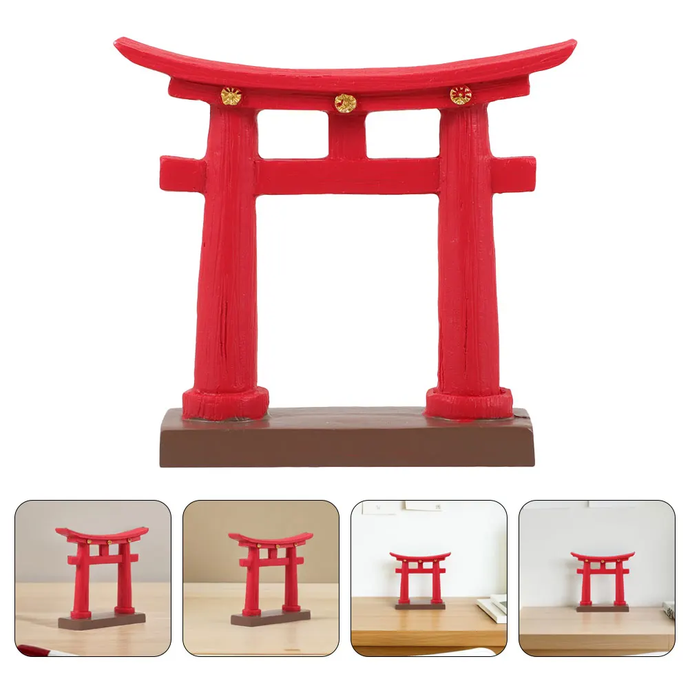 

2pcs Miniature Gate Ornament Japanese Decorative Fish Tank Garden Statue Resin Asian Cultural Miniature Gate Bird