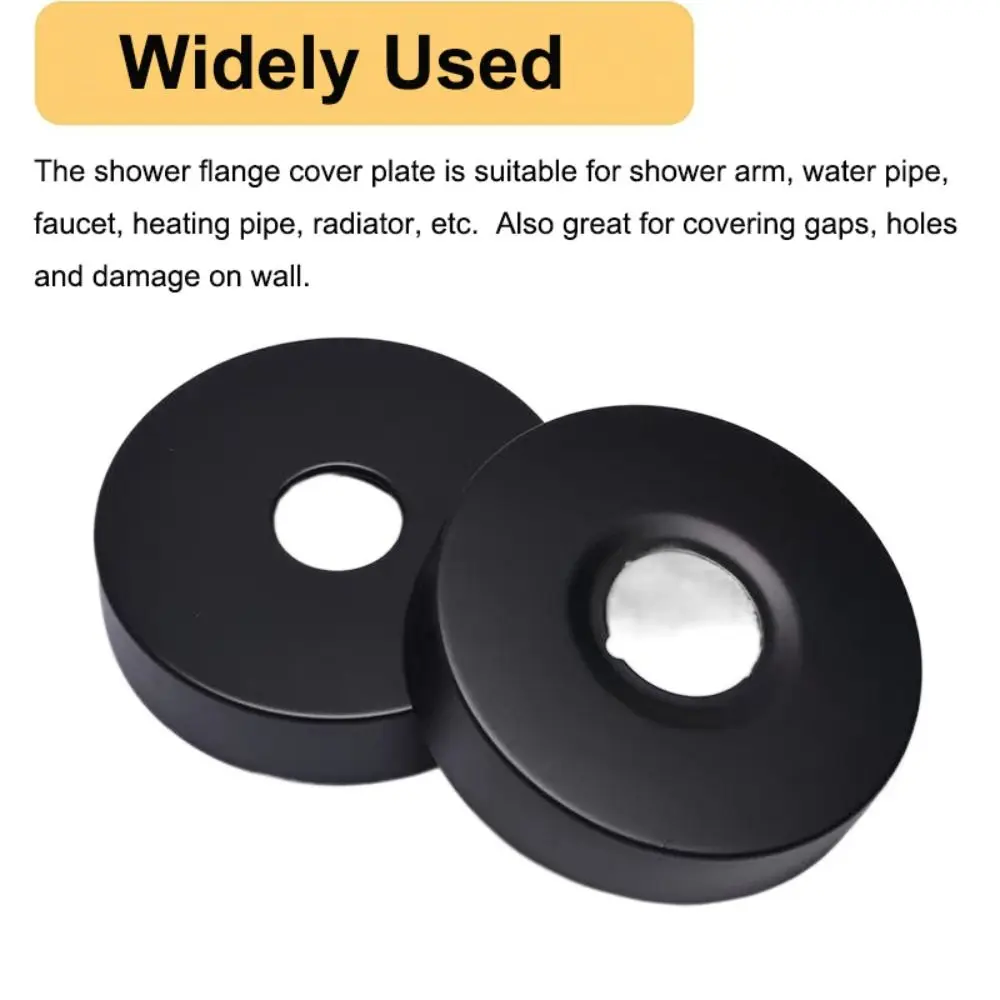 New Stainless Steel Shower Faucet Cover Black Chrome Finish Shower Arm Flange Flange Cover Plate