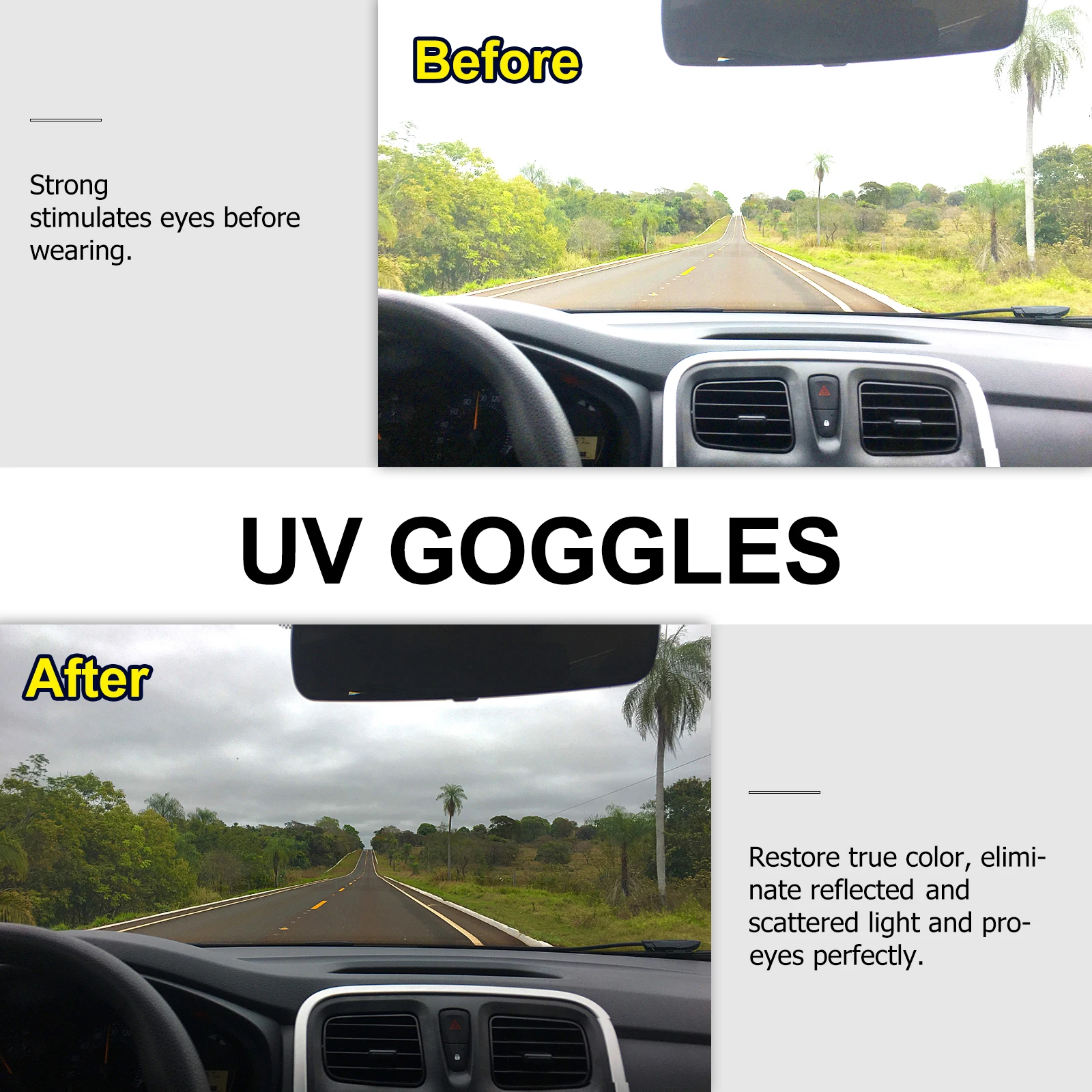 

Men Sunglasses Cycling Eyewear Windproof Glasses Riding Goggles UV Protection Lightweight Durable Shatterproof Lenses