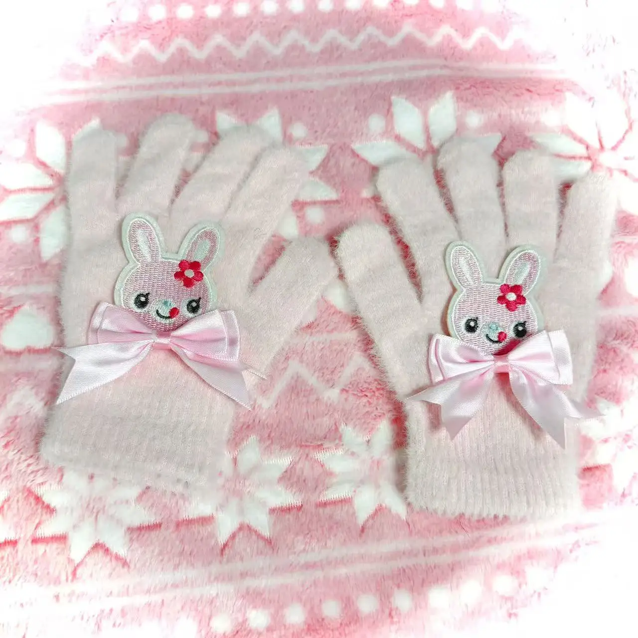 اليدوية لطيف فتاة لينة الدفء غطاء الأذن لفصل الشتاء الكرتون الياباني Mp الحلو فتاة القوس Y2k اكسسوارات أفخم غطاء للأذنين