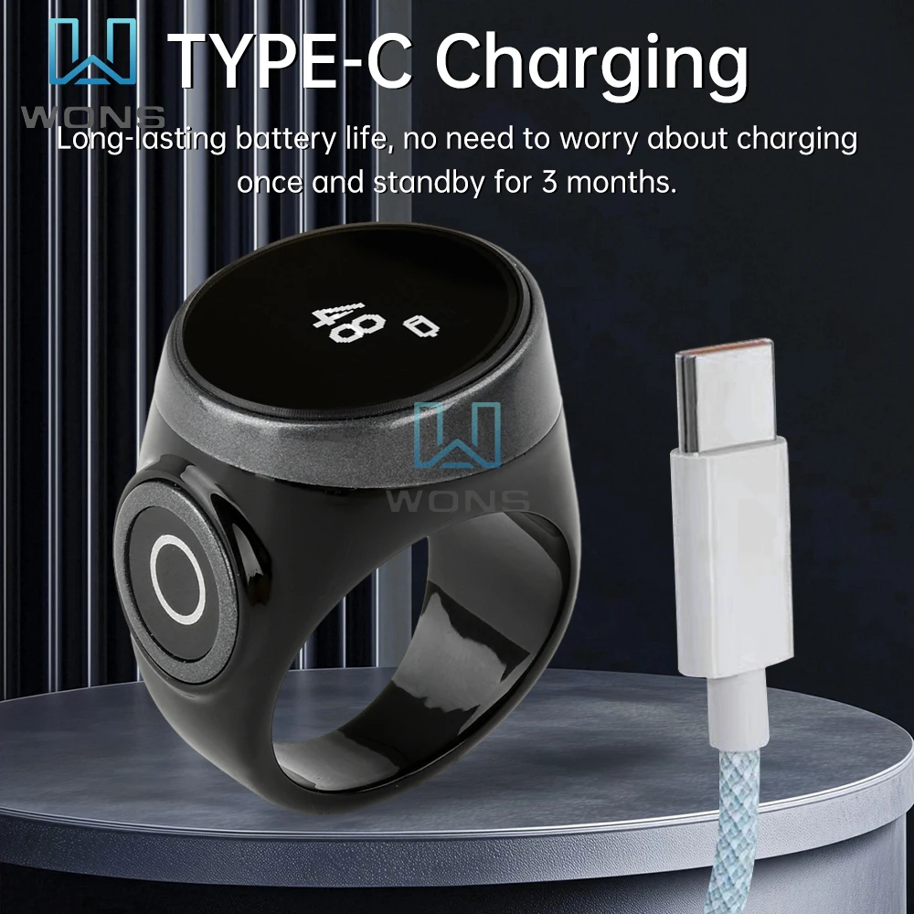 

S9 Ring Type Counter Intelligent Battery Display Counter Type-C Waterproof Touch/Button Type Electronic Digital Zikr Counter