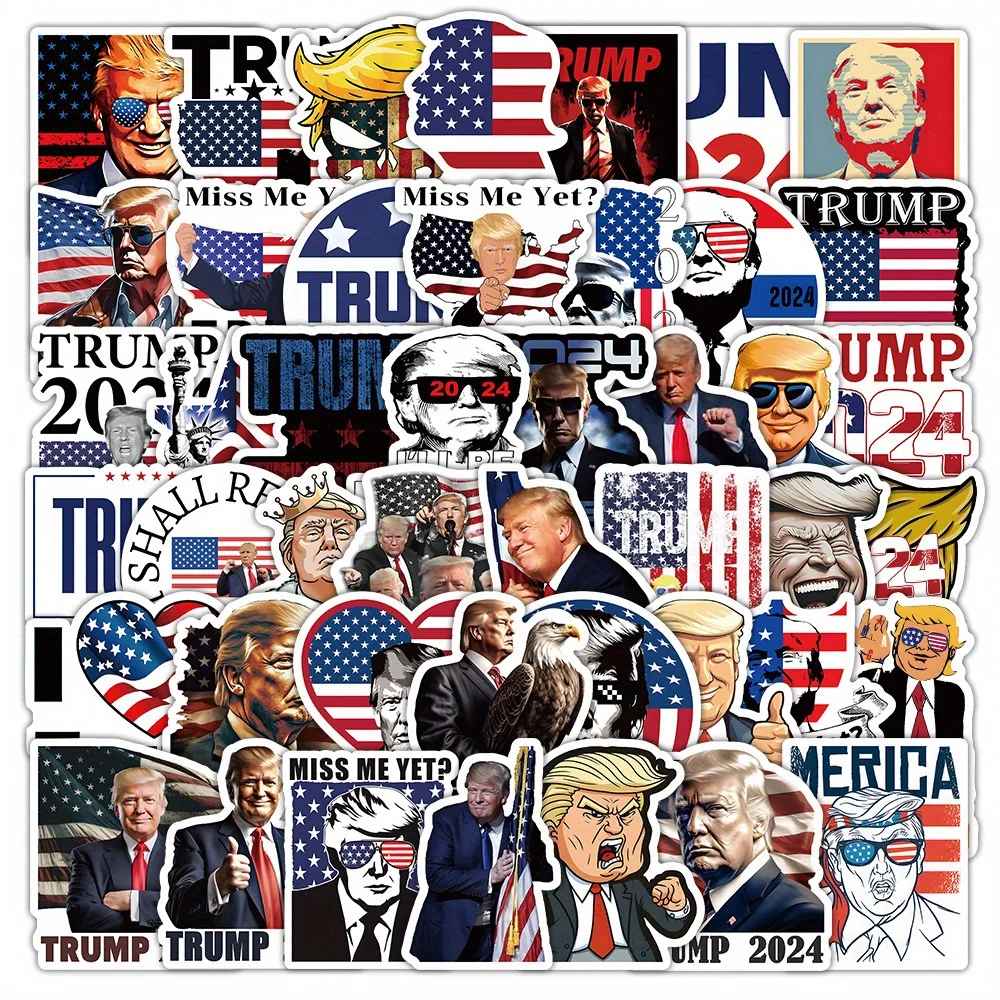 250pcs Waterproof Trump, Themed Personalized Stickers for Phone/Cup/Luggage Decor - Political Humor Design
