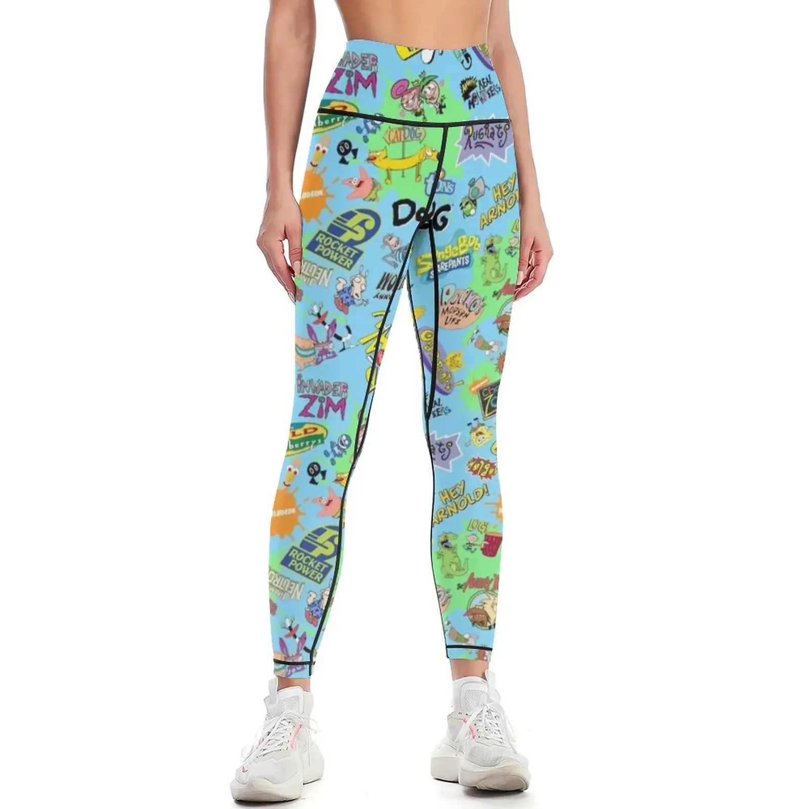 

Nicktoons Hawaiian Print-a-Palooza! Leggings gym top high waist Clothing fitness for physical Womens Leggings