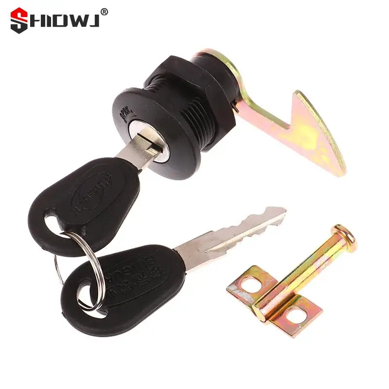 1Set (1 Lock+2 Keys+4 Metal Hook) Electric Car Scooter Tail Box Lock Trunk Lock Accessories Motorcycle Rear Locks