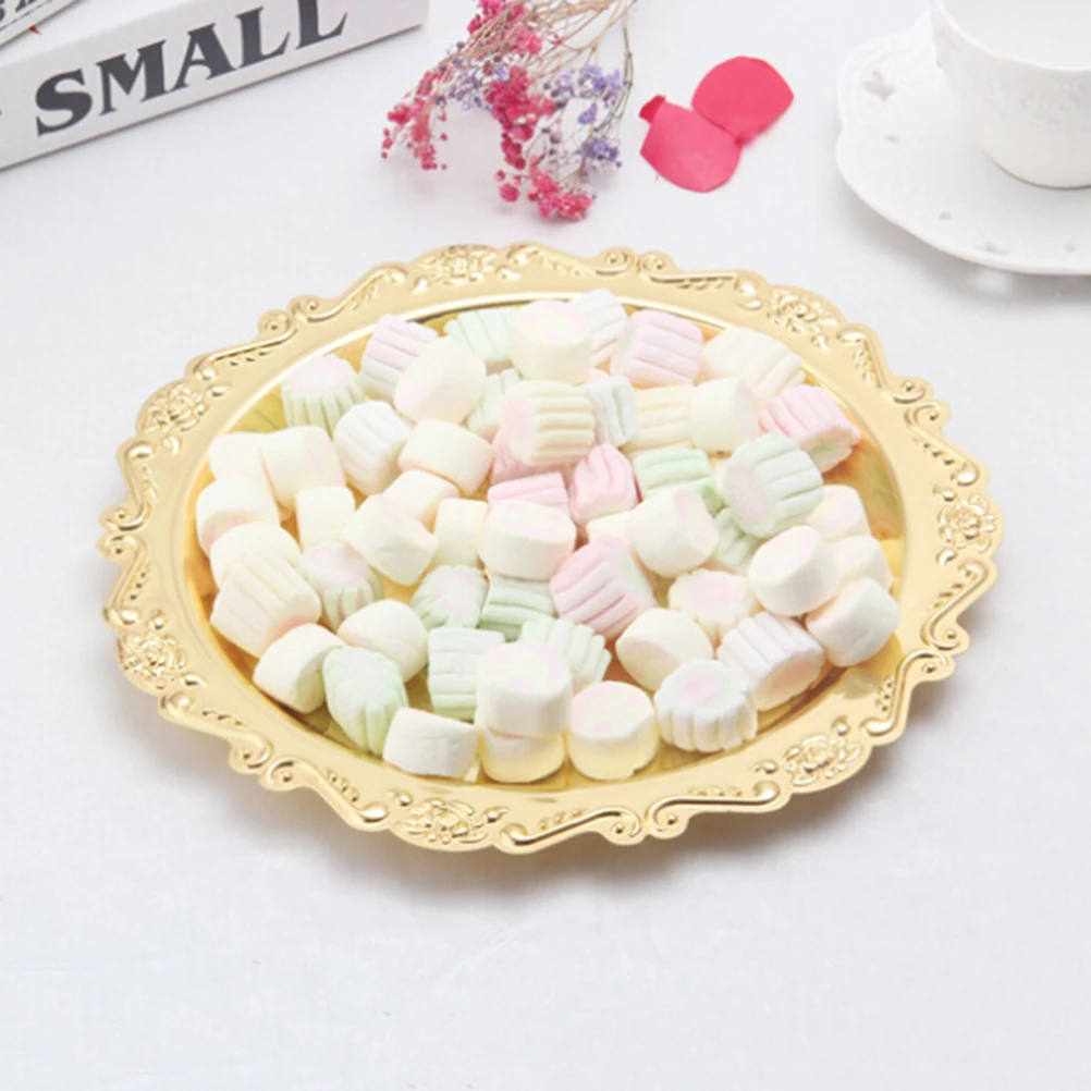 

3pcs Cake Tray Round Gold Plates for Serving Wedding Decor Japanese Style Eco Friendly Healthy Material