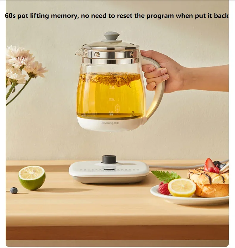 220 فولت غلاية كهربائية 1.5L التلقائي إبريق الشاي وعاء الطبخ الغذاء آلة الشاي الطبخ غلاية متعددة طباخ الزجاج الحفاظ على الصحة وعاء