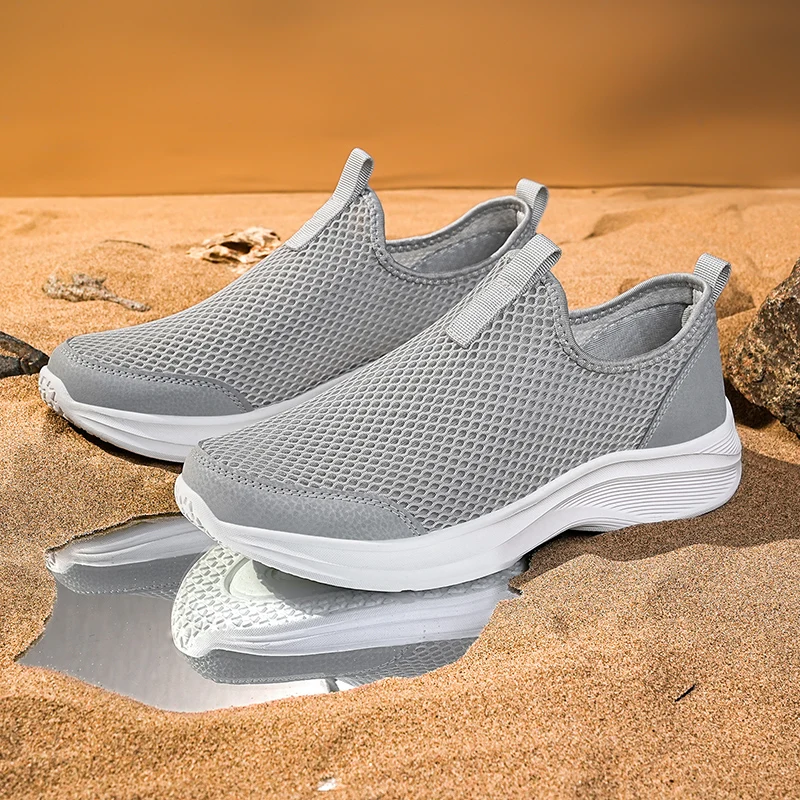 

YRZL Men's Casual Shoes Summer Mesh Walking Sneakers Breathable Loafers Slip Resistant Comfortable Sports Shoes for Men Big Size