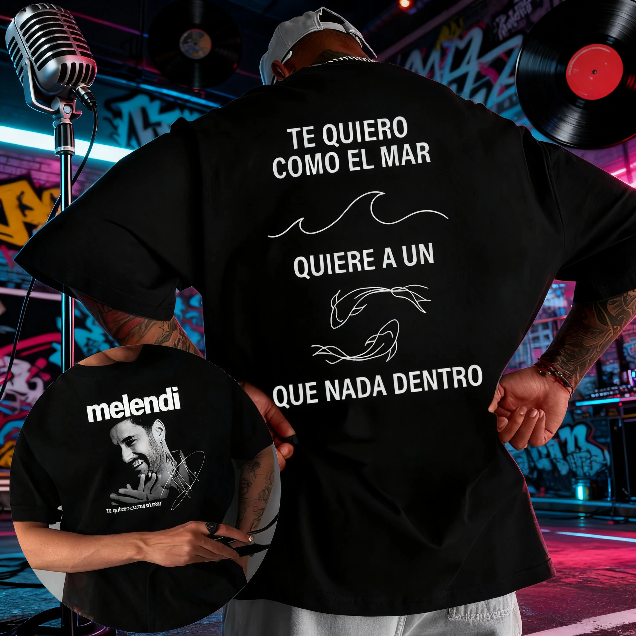 2025 الصيف مغني الراب ميلندي بجولة ألبوم تي شيرت مسطح الرجال الرجعية عالية الجودة القطن قصير الأكمام الهيب هوب فضفاض الشارع العلوي #1