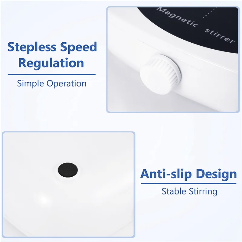 HOT Magnetic Stirrer Mini Lab Stir Mixer Portable Stirrer Plate with Stir Bar 2L 4000RPM for Laboratory EU Plug