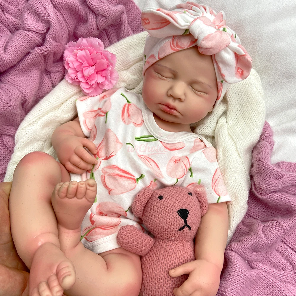 

20-дюймовая кукла-реборн Loulou из цельного силикона с возможностью использования пустышки, для девочек/мальчиков, утяжеленная, мягкая на ощупь, для снятия тревоги у пожилых людей