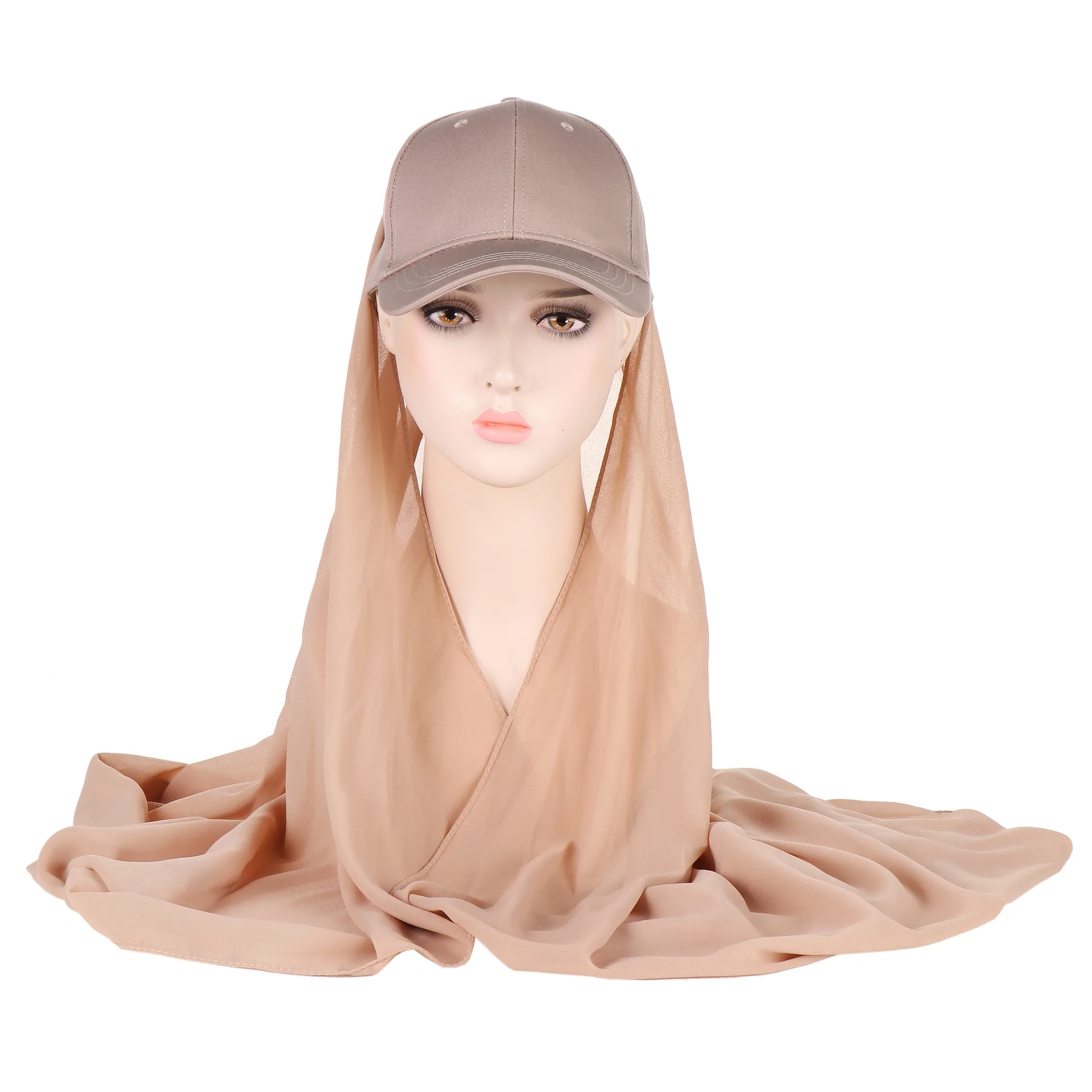 Fahion Muslim Hijab Caps Women\'s Headscarf Hat Chemo Hats Hair Care Solid Color Turban Bonnet Adjustable