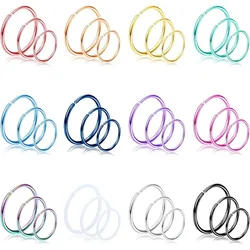 Bobisty Nose Ring Hoop for Women Men 316L Stainless Steel Helix Tragus Lip Septum Ring Cartilage Earring Hoop Piercing Jewelry