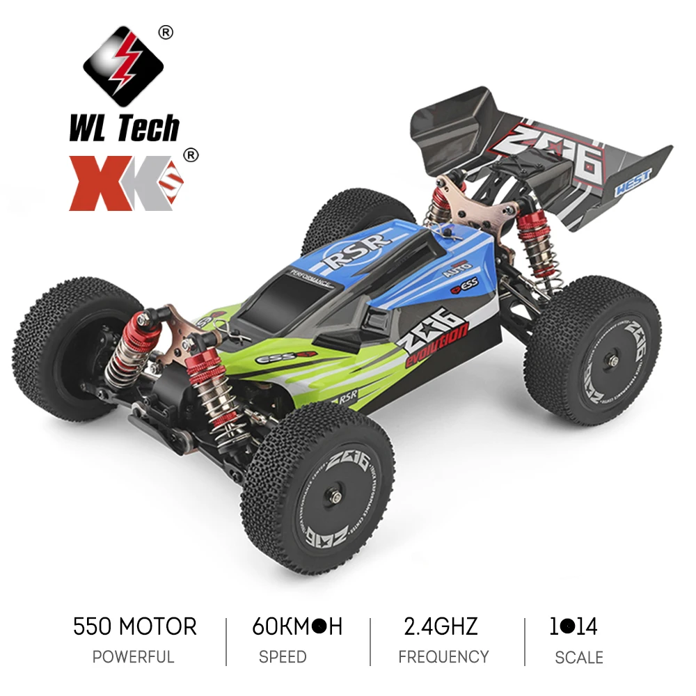 Wltoys XKS 144001 1/14 RC Car High Speed Racing Car 2200mAh Battery 60km/h High Speed 2.4GHz RC Buggy 4WD Off-Road Drift Car RTR