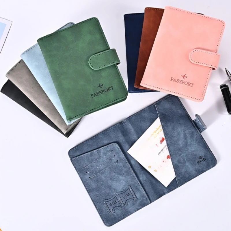 

Leather Passport Holder Covers Case Waterproof Travel Credit Card Wallet Cute Passport Book for Women/Men Hasp Passport Cover