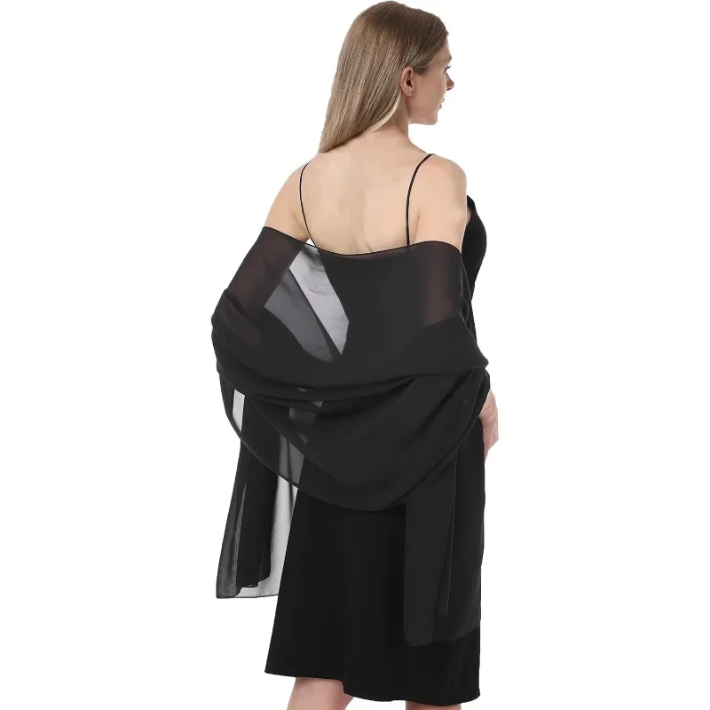 

Шифоновые шали и накидки для вечерних платьев, женский элегантный мягкий шарф, свадебный шарф, свадебный палантин