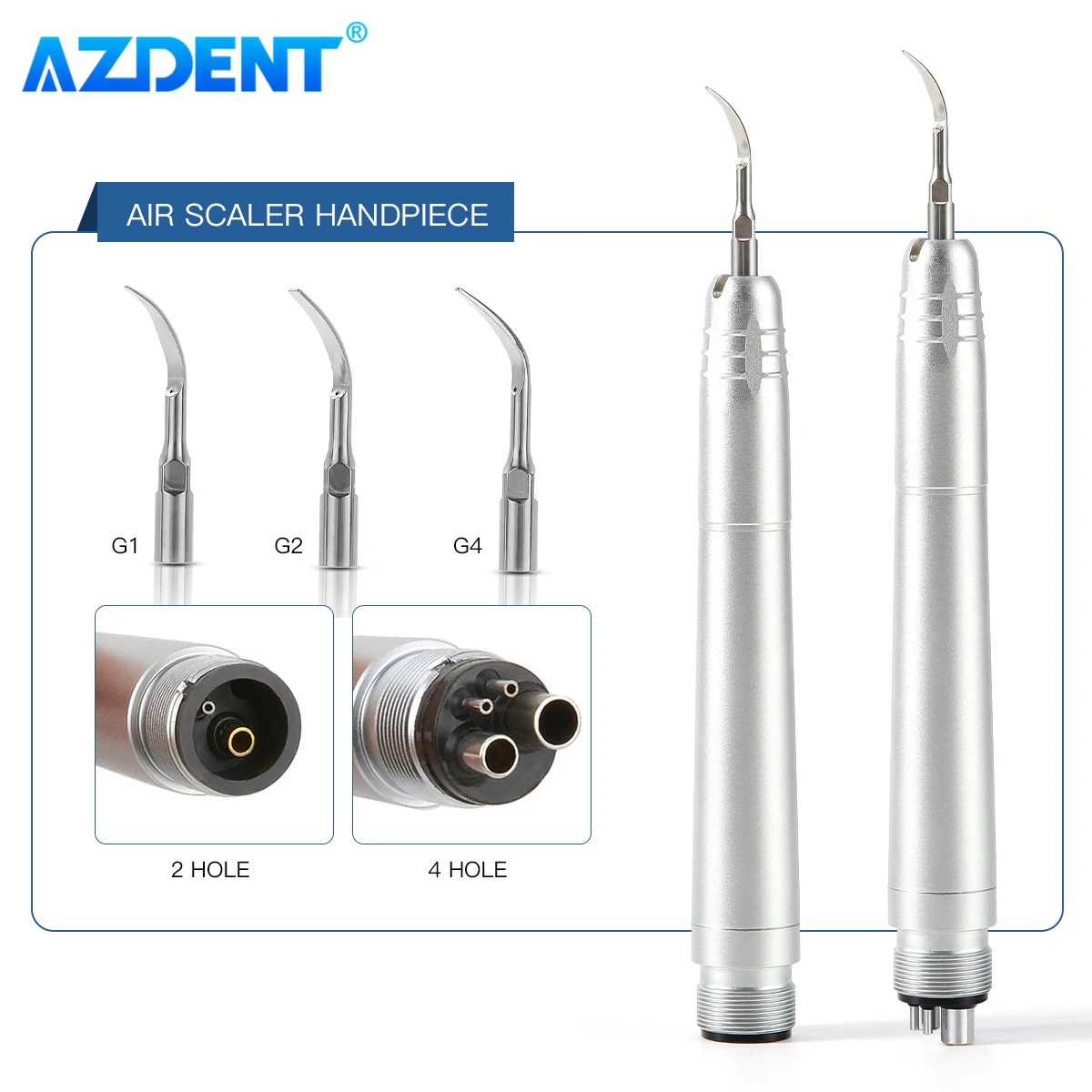 Dental LED High Low Speed Handpiece Air Scaler Kit AZDENT 1:1 Latch Contra Angle 2/4 Holes Set Narzędzia stomatologiczne dla dentystów