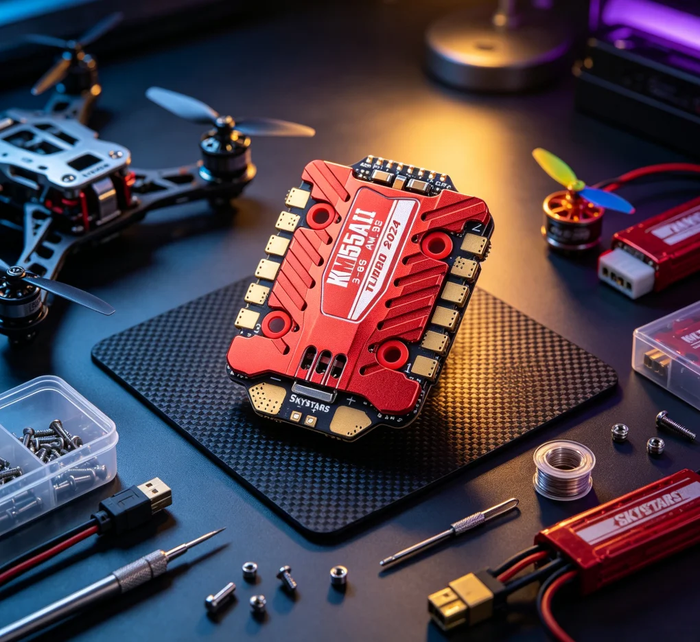 SKYSTARS 20x20 Mini Stack F722FC AM32 55A 4-in-1 ESC with 3-6S OSD Baro for DJI FPV Drone - Drone Control System Part