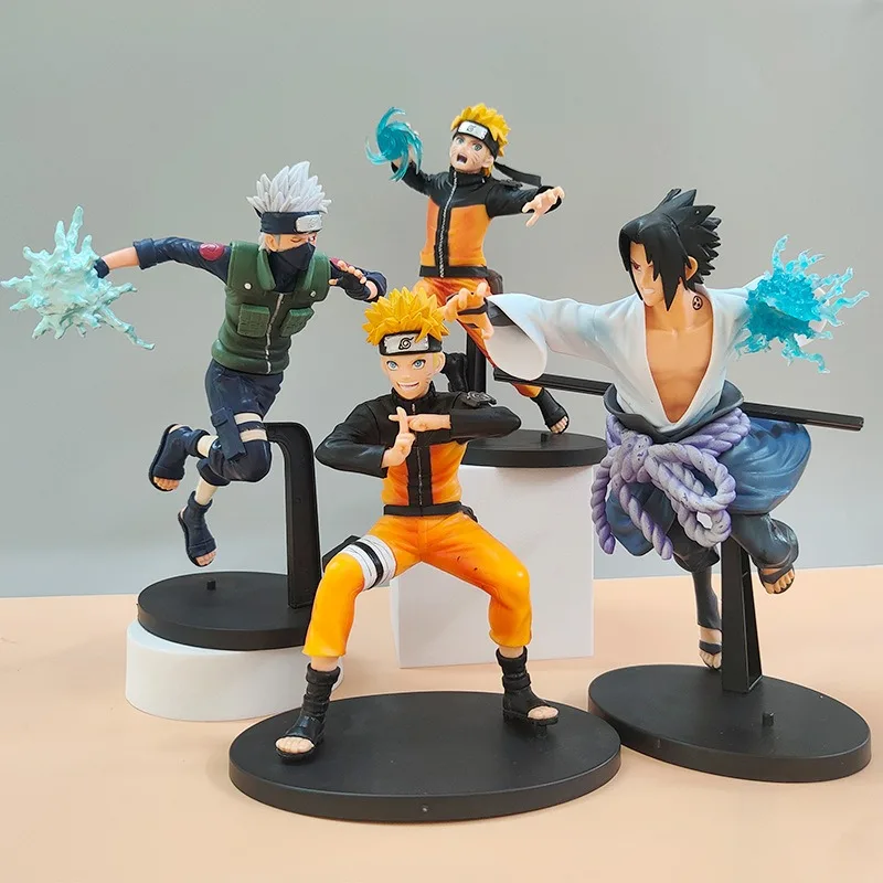 Figura de Naruto, remolino, bandera de Naruto, madera, Kakashi, Chido, Sasuke, decoración de pasteles, modelo ornamental