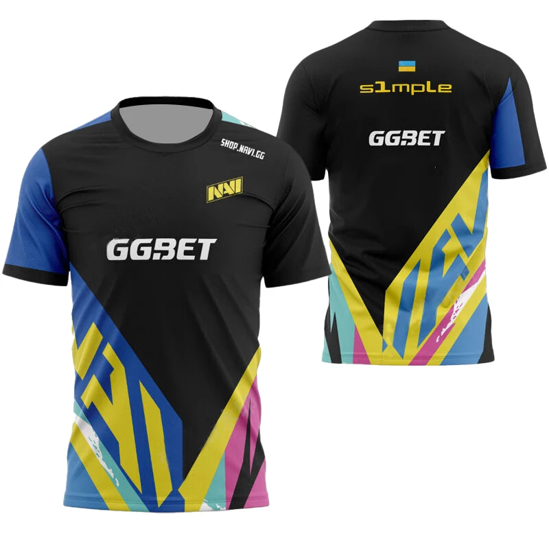 2024 Navi Esports Truien Team Uniform Heren T-Shirt Csgo Games Wedstrijd Speler Trui T-Shirt Marine Kampioen Sneldrogende Jongens T-Shirts