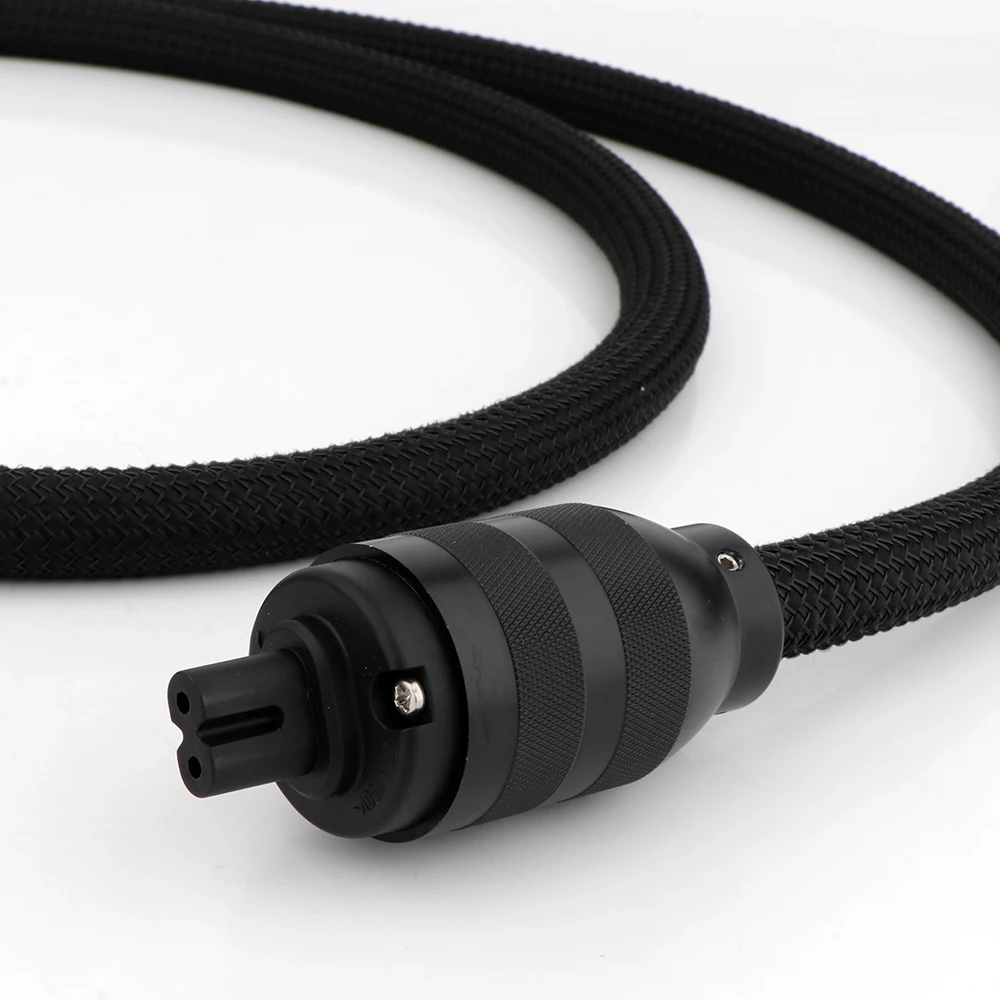 Hifi-Audio-Stromkabel Figure8 C7 OCC Stromkabel Audiophile US Schuko Netzkabel Kohlefaser-Pant-Kabel für Lautsprecher Verstärker CD – Detail 8