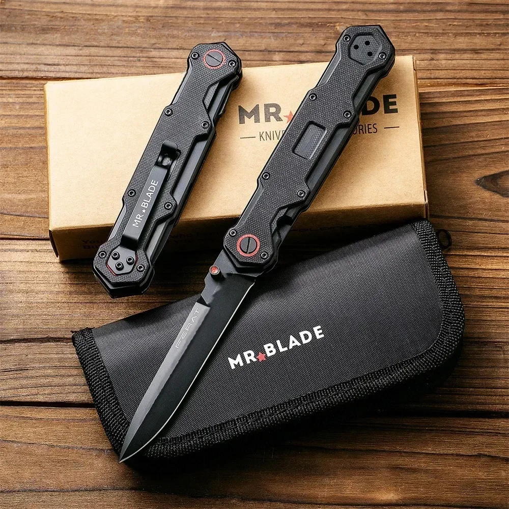 

Tactical Mr.Blade Folding Pocket Knife D2 Blade Black G10 Handle Outdoor Camping Hunting Survival Knives for Collection Gifts